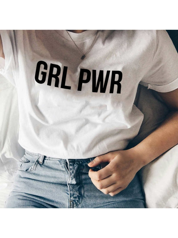 Peris Gems White / S Girl Power Short Sleeve T-Shirts for Women | Feminist Graphic Shirts Girl Power Short Sleeve T-Shirts for Women | Graphic Shirts SHEIN Amazon Temu