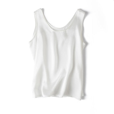 Peris Gems White / S Sleeveless Satin Tank Top Shirt for Women | Cozy Silk Chic Vest Sleeveless Satin Tank Top Shirt for Women | Silk Chic Vest SHEIN Amazon Temu