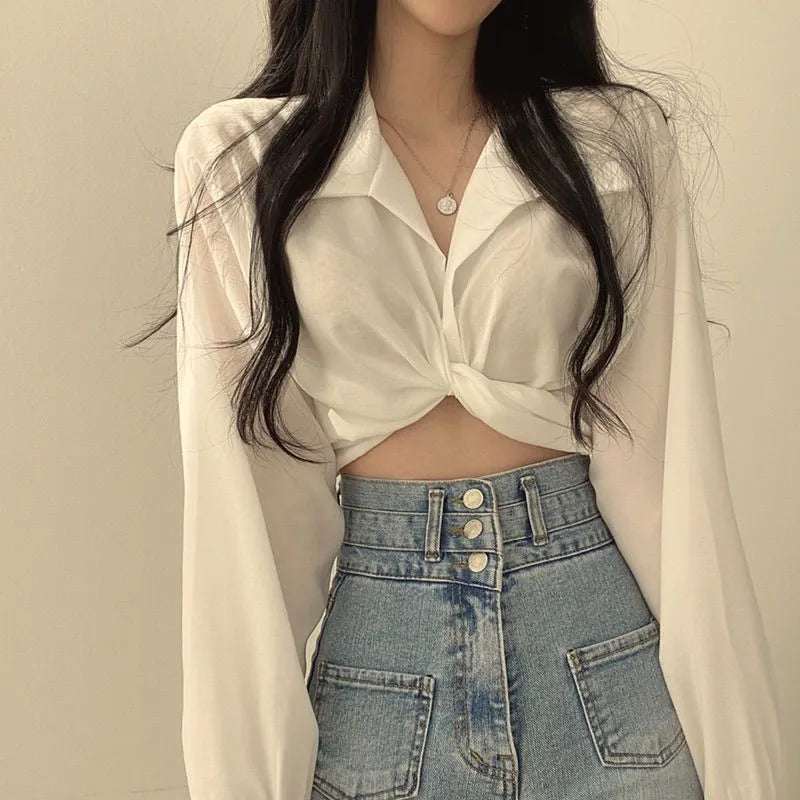 Peris Gems White / S Slim Long Sleeve Thin Shirts for Women SHEIN Amazon Temu