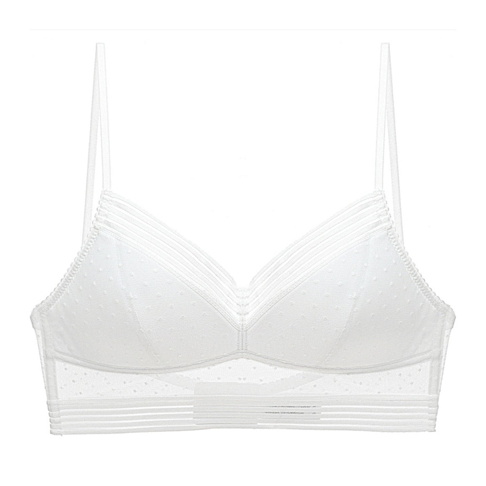 Peris Gems White / S Thin Lace Mesh Bra for Women | Low Back Bra for Women SHEIN Amazon Temu