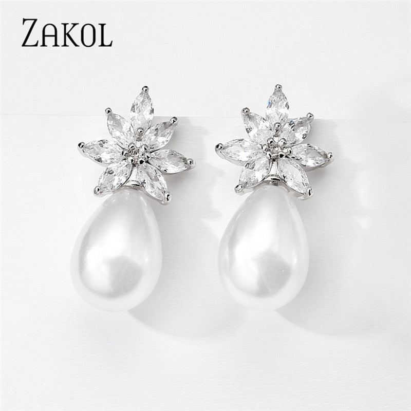 Peris Gems White Teardrop Pearl Stud Earrings for Women | Pear Shaped Earrings Teardrop Pearl Stud Earrings for Women | Pear Shaped Earring SHEIN Amazon Temu