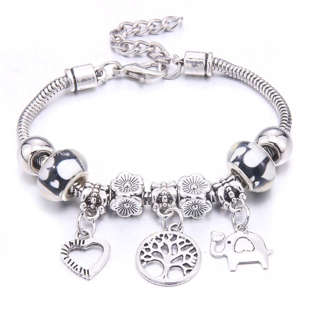Peris Gems White Tree Dragonfly & Owl Pendants Crystal Charm Bracelets | Beads Bracelet for Women Dragonfly & Owl Pendants Crystal Charm Bracelets SHEIN Amazon Temu