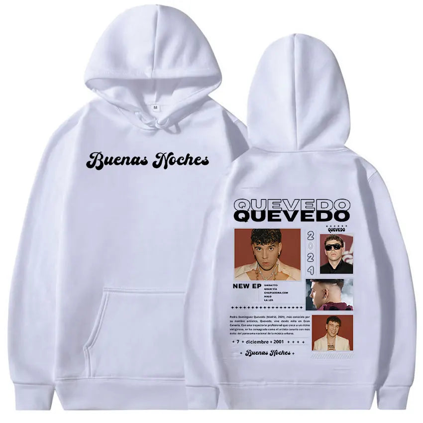 Peris Gems White / XL Rapper QUEVEDO Tour 2024 Graphic hoodie Men&