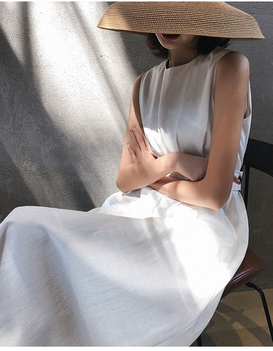 Peris Gems White / XS Solid Sleeveless Midi Dresses for Women | Elegant Evening Dress Solid Sleeveless Midi Dress for Women Elegant Evening Dress SHEIN Amazon Temu