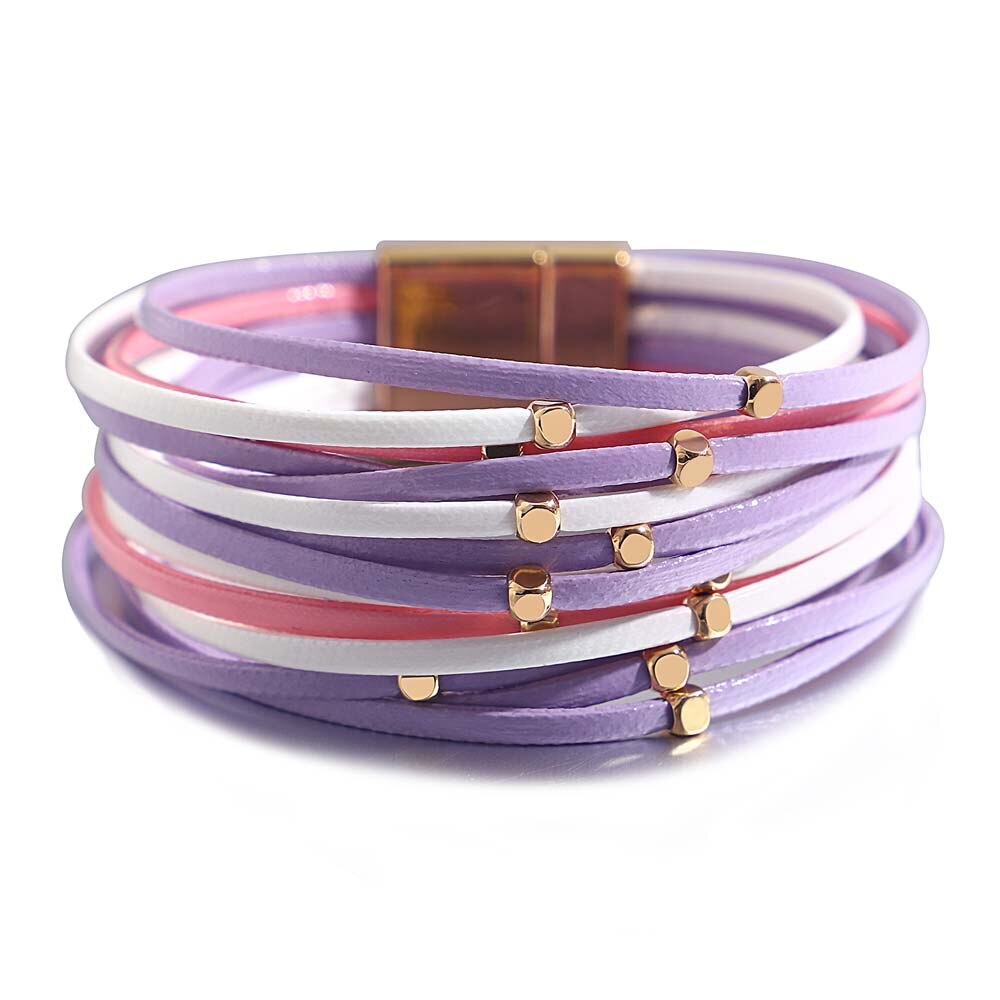Peris Gems Wide Multilayered Leather Bracelets for Women SHEIN Amazon Temu