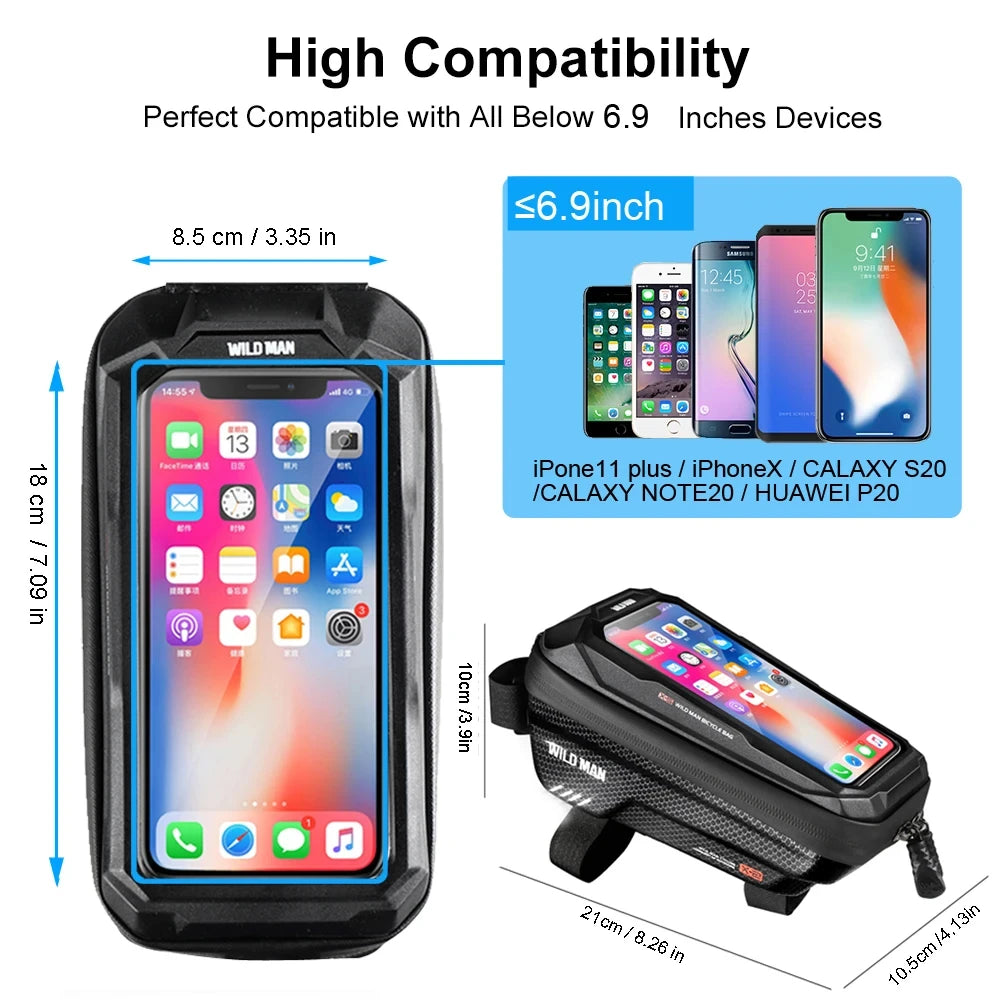 Peris Gems WILD MAN New Bike Bag Frame Front Top Tube Cycling Bag Waterproof 6.6in Phone Case Touchscreen Bag MTB Pack Bicycle Accessories WILD MAN New Bike Bag Frame Front Top Tube Cycling Bag Waterproof 6.6in Phone Case Touchscreen Bag MTB Pack Bicycle Accessories SHEIN Amazon Temu