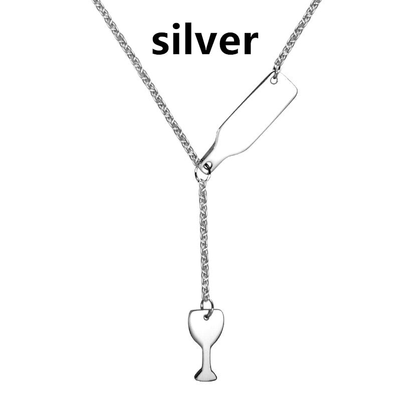 Peris Gems Wine Bottle and Glass Necklace for Women | Wine Lover Necklace SHEIN Amazon Temu