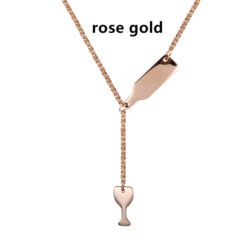 Peris Gems Wine Bottle and Glass Necklace for Women | Wine Lover Necklace SHEIN Amazon Temu