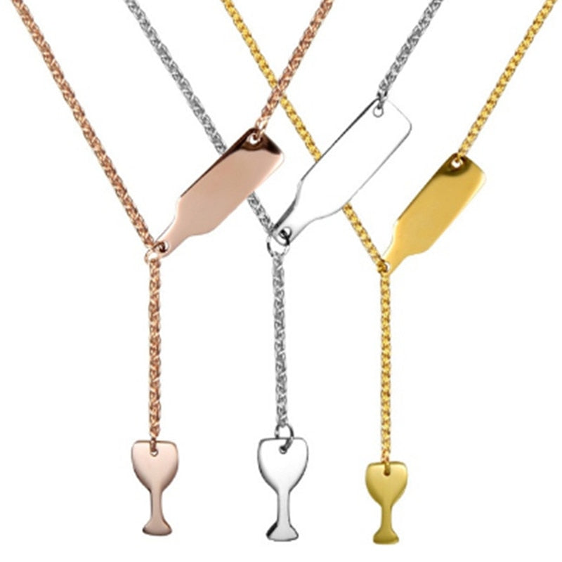 Peris Gems Wine Bottle and Glass Necklace for Women | Wine Lover Necklace SHEIN Amazon Temu