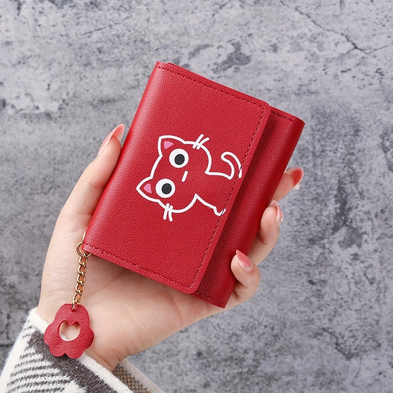 Peris Gems Wine Red Hollow Cat Cute Animal Art Small Wallet for Women | Short Purse for Females Small Card Holder SHEIN Amazon Temu