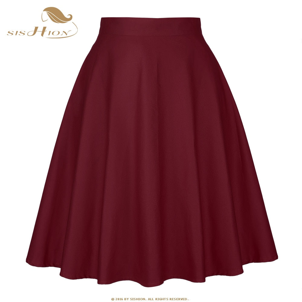 Peris Gems Wine Red / S Cotton Midi Skirt Collection for Women | Floral Polka Dot Skirts SHEIN Amazon Temu