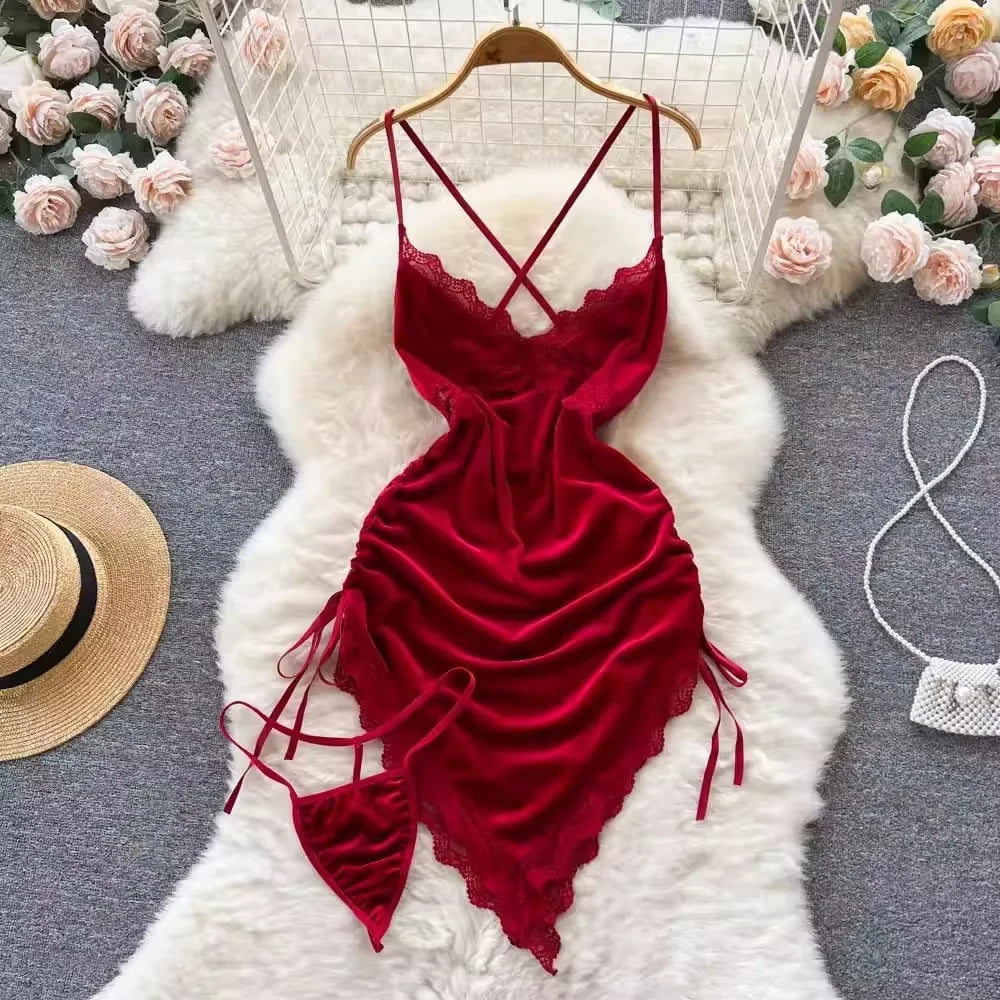 Peris Gems Wine Red / S Women Sexy Red Ruched Mini Dress Sleeveless Backless Spaghetti Strap Dress Drawstring Bodycon Party Club Dress with Thong Women Sexy Red Ruched Mini Dress Sleeveless Backless Spaghetti Strap Dress Drawstring Bodycon Party Club Dress with Thong SHEIN Amazon Temu