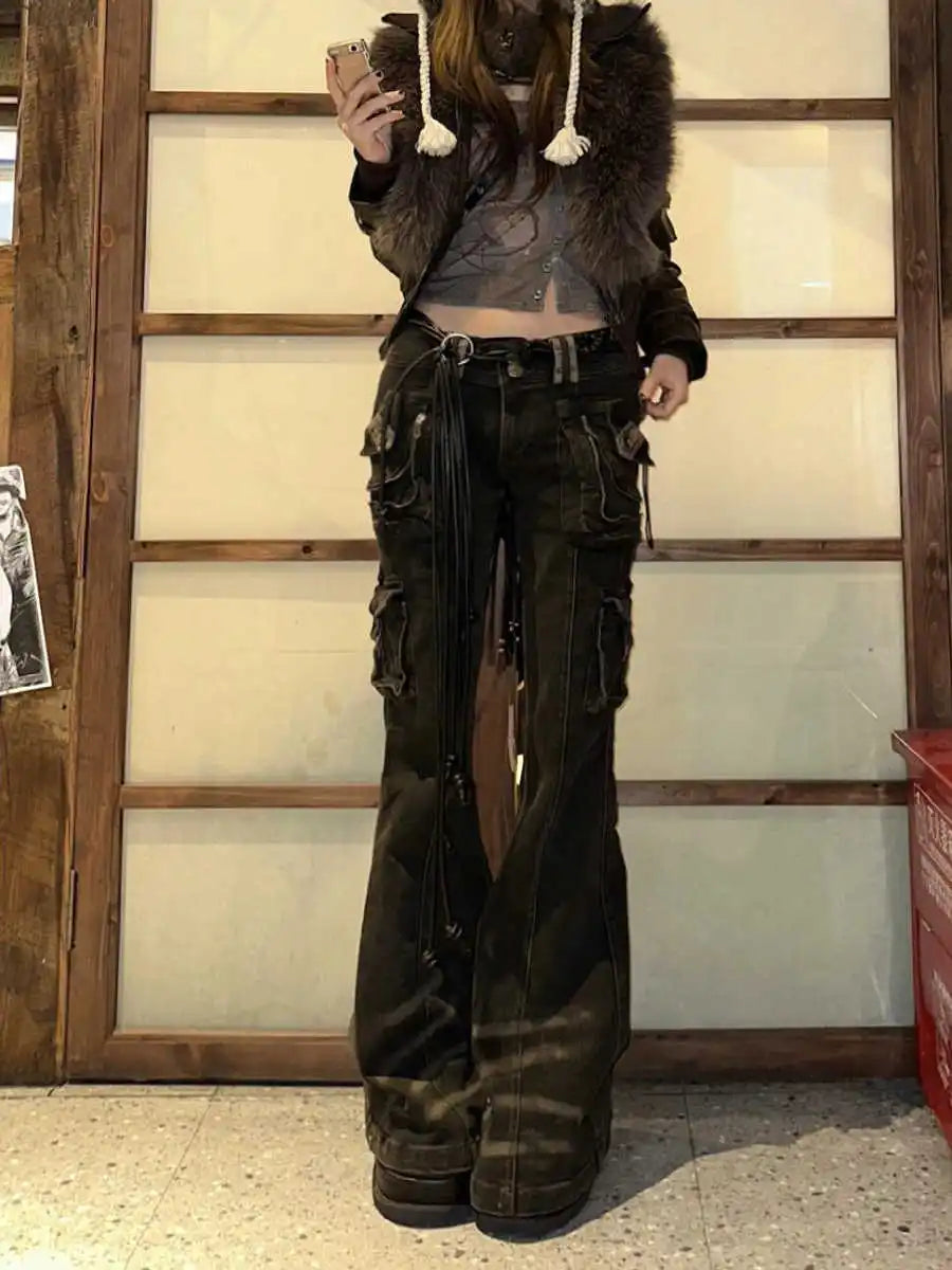 Peris Gems Women Korean Fashion Chic Jeans Grunge Japanese Harajuku Gyaru Y2K Denim Cargo Pants Cyber Punk Hip-pop 2000s Aesthetic Tomboy Women Korean Fashion Chic Jeans Grunge Japanese Harajuku Gyaru Y2K Denim Cargo Pants Cyber Punk Hip-pop 2000s Aesthetic Tomboy SHEIN Amazon Temu
