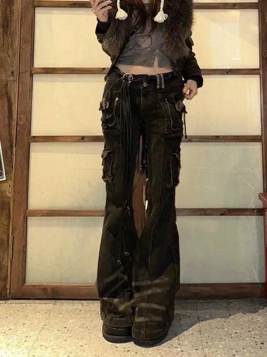 Peris Gems Women Korean Fashion Chic Jeans Grunge Japanese Harajuku Gyaru Y2K Denim Cargo Pants Cyber Punk Hip-pop 2000s Aesthetic Tomboy Women Korean Fashion Chic Jeans Grunge Japanese Harajuku Gyaru Y2K Denim Cargo Pants Cyber Punk Hip-pop 2000s Aesthetic Tomboy SHEIN Amazon Temu
