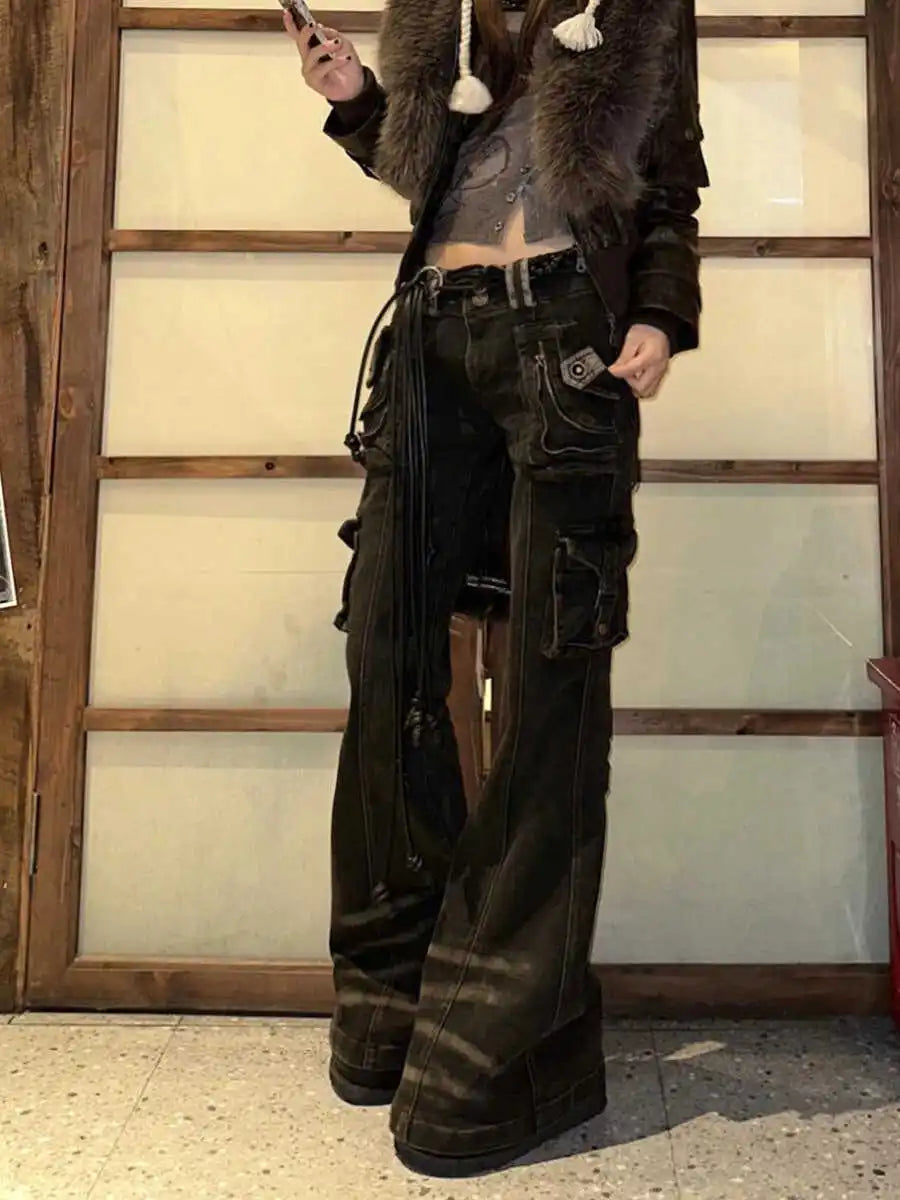 Peris Gems Women Korean Fashion Chic Jeans Grunge Japanese Harajuku Gyaru Y2K Denim Cargo Pants Cyber Punk Hip-pop 2000s Aesthetic Tomboy Women Korean Fashion Chic Jeans Grunge Japanese Harajuku Gyaru Y2K Denim Cargo Pants Cyber Punk Hip-pop 2000s Aesthetic Tomboy SHEIN Amazon Temu