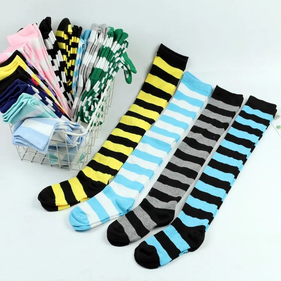 Peris Gems Womens Striped Thigh High Stockings Ladies Girls Black White pink Long Over Above Knee Socks Cosplay Lolita Harajuku Y2k 2025 Womens Striped Thigh High Stockings Ladies Girls Black White pink Long Over Above Knee Socks Cosplay Lolita Harajuku Y2k 2025 SHEIN Amazon Temu