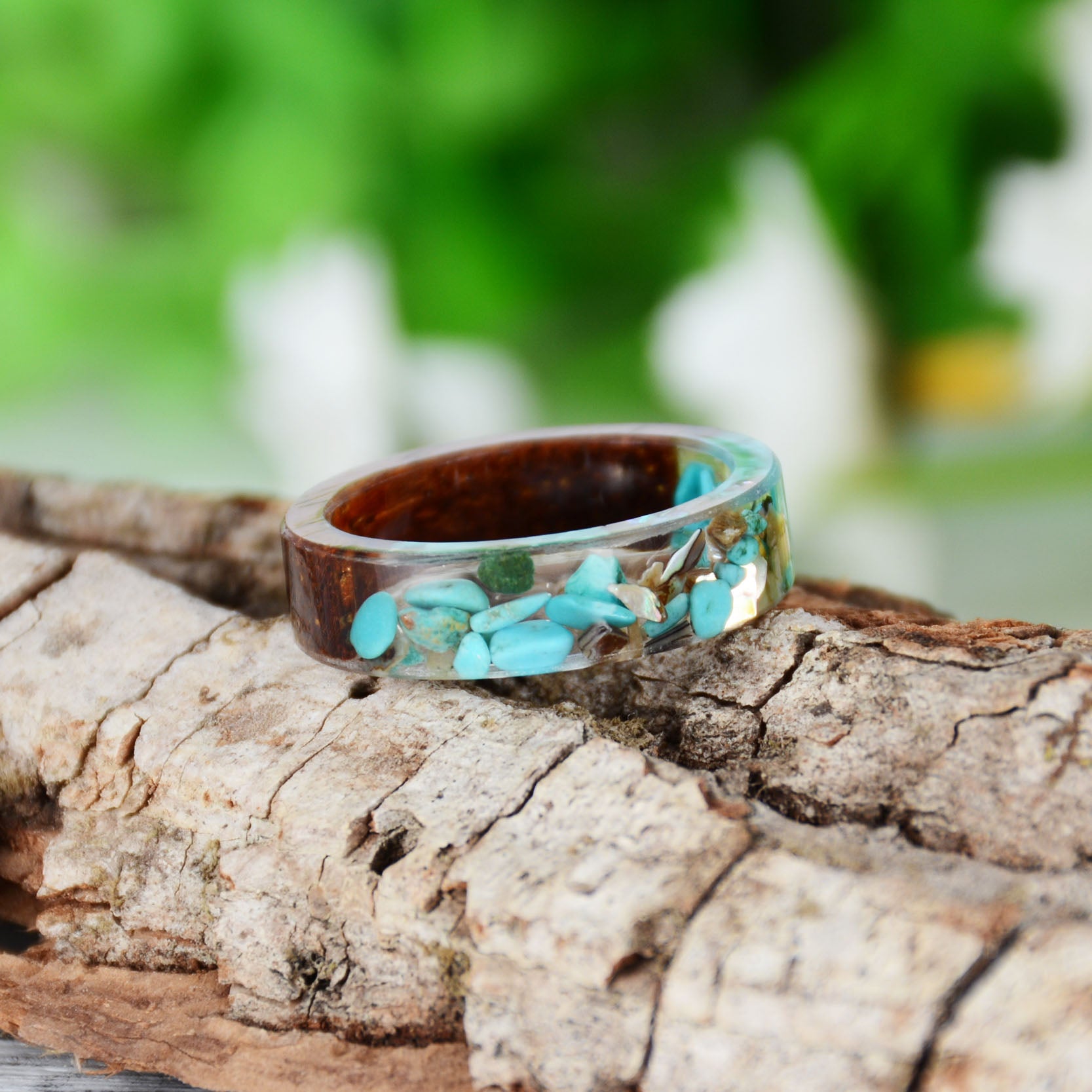Peris Gems Wood Resin Dried Flower Rings for Women | Epoxy Rings Collection SHEIN Amazon Temu