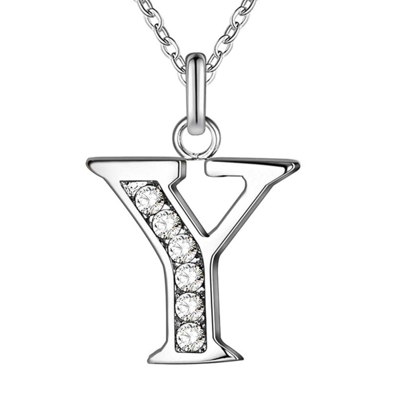 Peris Gems Y Initial Letter Silver Diamond Necklaces | Elegant Unisex Initial Necklace SHEIN Amazon Temu