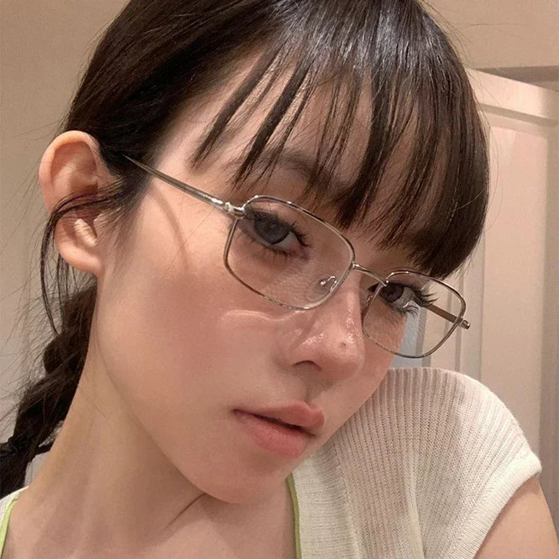 Peris Gems Y2K Harajuku Small Square Frame Glasses Women Retro Metal Eyeglasses Clear Reading Spectacle Blue Light Blocking Eyewear Y2K Harajuku Small Square Frame Glasses Women Retro Metal Eyeglasses Clear Reading Spectacle Blue Light Blocking Eyewear SHEIN Amazon Temu