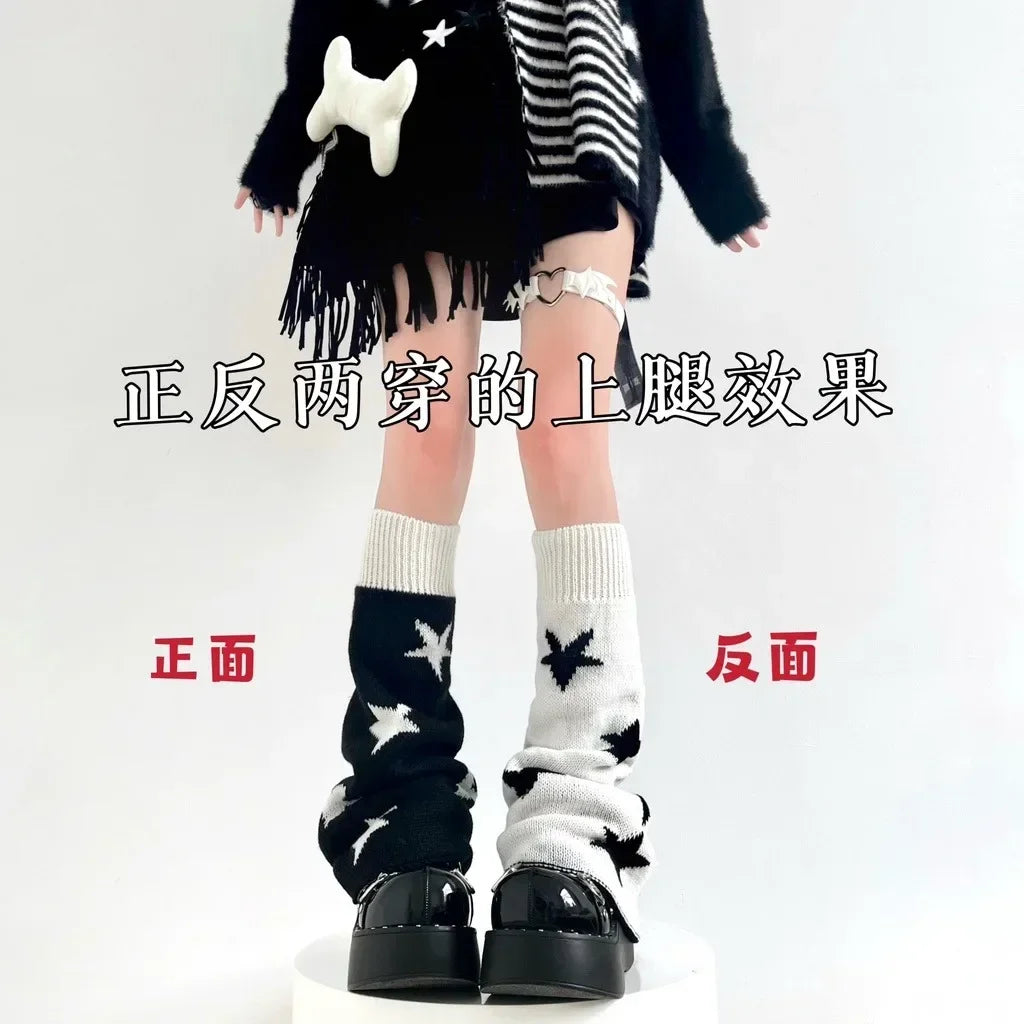 Peris Gems Y2K Punk Knitted Leg Warmers Star Gothic Cross Harajuku Women Heart Two Side Wear Loose Fit Leg Covers Sock JK Thigh High Lolita Y2K Punk Knitted Leg Warmers Star Gothic Cross Harajuku Women Heart Two Side Wear Loose Fit Leg Covers Sock JK Thigh High Lolita SHEIN Amazon Temu