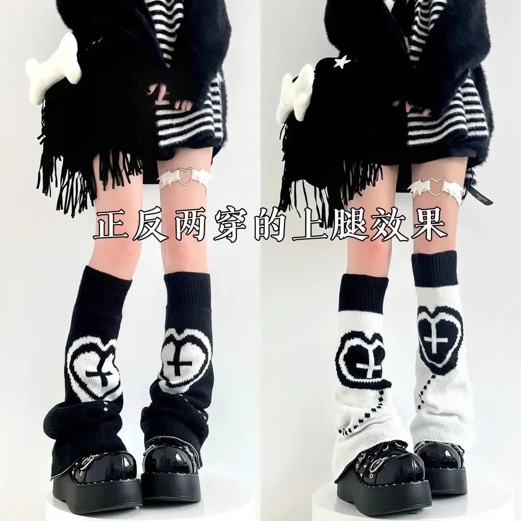 Peris Gems Y2K Punk Knitted Leg Warmers Star Gothic Cross Harajuku Women Heart Two Side Wear Loose Fit Leg Covers Sock JK Thigh High Lolita Y2K Punk Knitted Leg Warmers Star Gothic Cross Harajuku Women Heart Two Side Wear Loose Fit Leg Covers Sock JK Thigh High Lolita SHEIN Amazon Temu