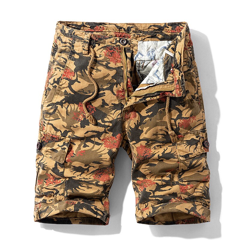 Peris Gems Yellow 02 / 28 Classic Pocketed Cotton Camo Cargo Shorts for Men SHEIN Amazon Temu