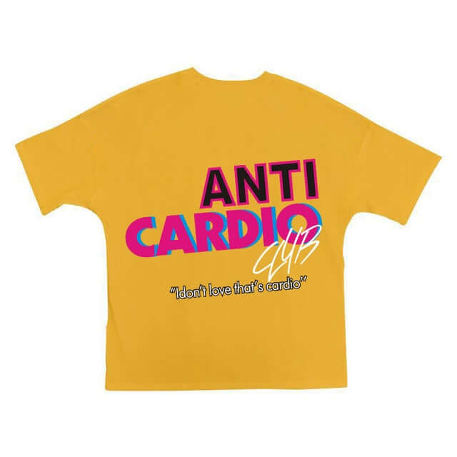 Peris Gems yellow 2 / M Anti-Cardio Oversized Cotton Tee for Men | Gym Bro Bulking Shirt Anti-Cardio Oversized Cotton Tee | Gym Bro Bulking Shirt SHEIN Amazon Temu