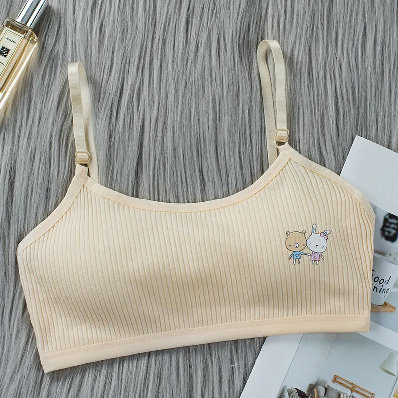 Peris Gems Yellow / 30-65kg 8-16 Years Kids Bras Young Girls Underwear Teenage Training Bras Women Cotton Kids Cute Brassiere Tube Tops Girl&