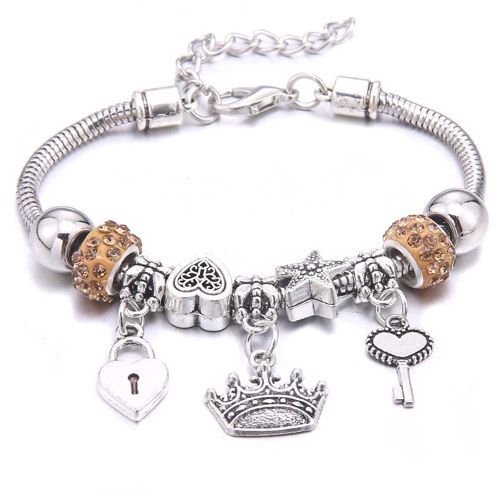 Peris Gems Yellow Crown Dragonfly & Owl Pendants Crystal Charm Bracelets | Beads Bracelet for Women Dragonfly & Owl Pendants Crystal Charm Bracelets SHEIN Amazon Temu