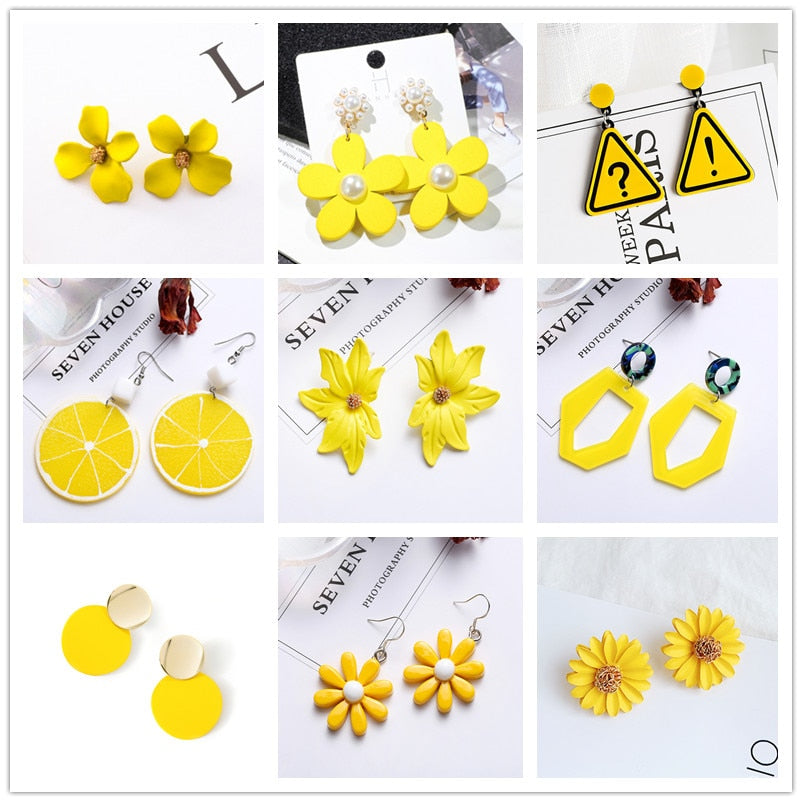 Peris Gems Yellow Drop Earrings for Women | Fruit and Plants Creative Earrings for Women SHEIN Amazon Temu