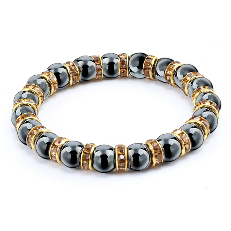 Peris Gems Yellow G Natural Hematite Beads Bracelets Unisex | Health Protection Silver Charm Bracelets SHEIN Amazon Temu