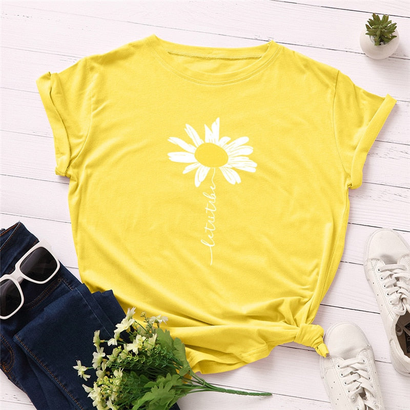 Peris Gems Yellow / M Daisy Graphic Print Cotton Shirts for Women | Oversized Shirts Daisy Graphic Print Cotton Shirts for Women |Oversized Shirt SHEIN Amazon Temu