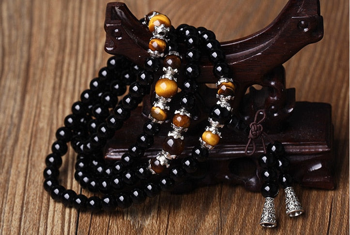 Peris Gems Yellow Onyx Tiger Black Eye Bracelets Unisex | Tibetan Buddha Stone Bracelets for Men and Women SHEIN Amazon Temu