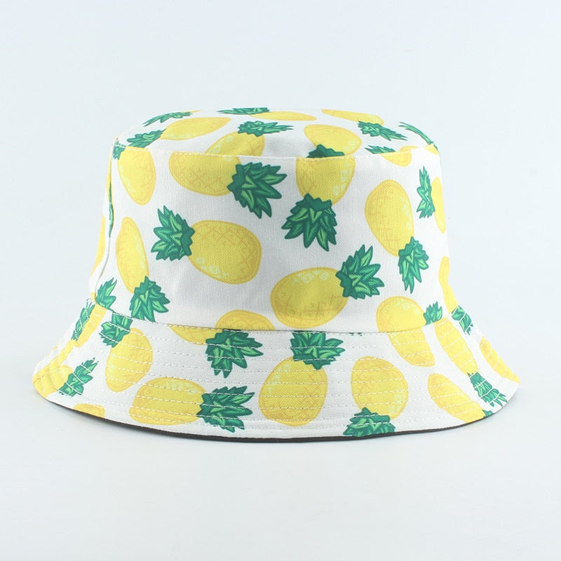 Peris Gems yellow pineapple Banana Print Bucket Fishermans Hats Unisex SHEIN Amazon Temu
