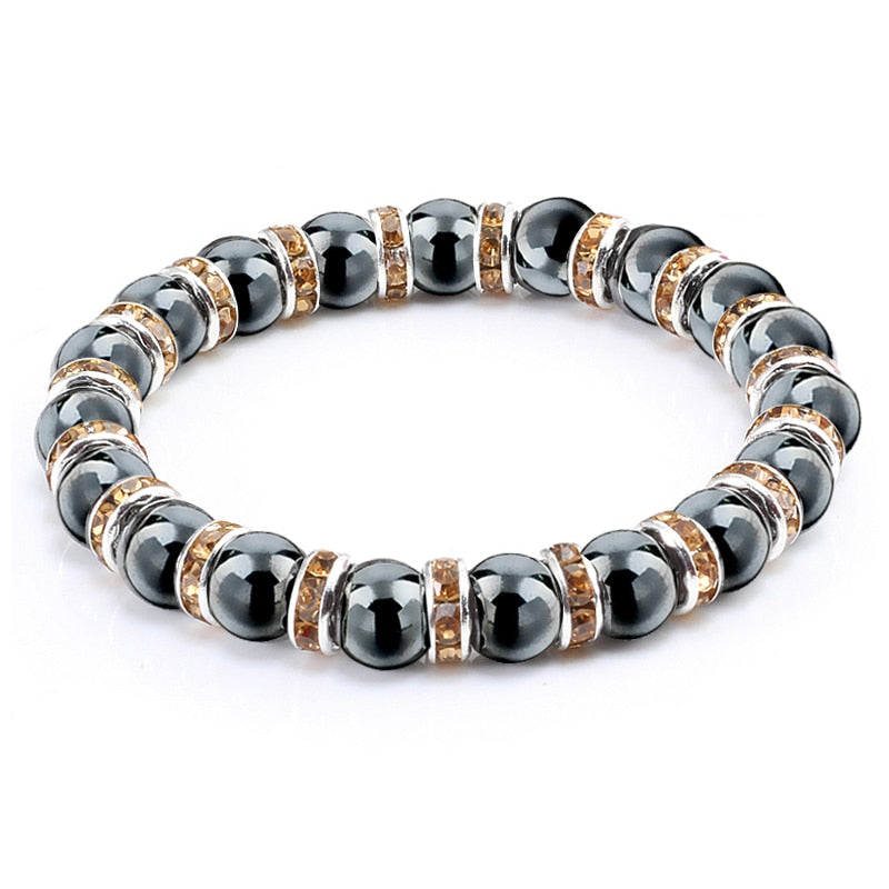 Peris Gems Yellow S Natural Hematite Beads Bracelets Unisex | Health Protection Silver Charm Bracelets SHEIN Amazon Temu