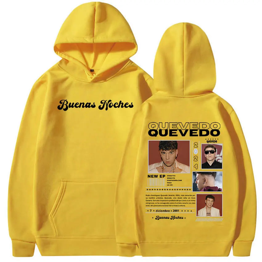 Peris Gems yellow / XL Rapper QUEVEDO Tour 2024 Graphic hoodie Men&