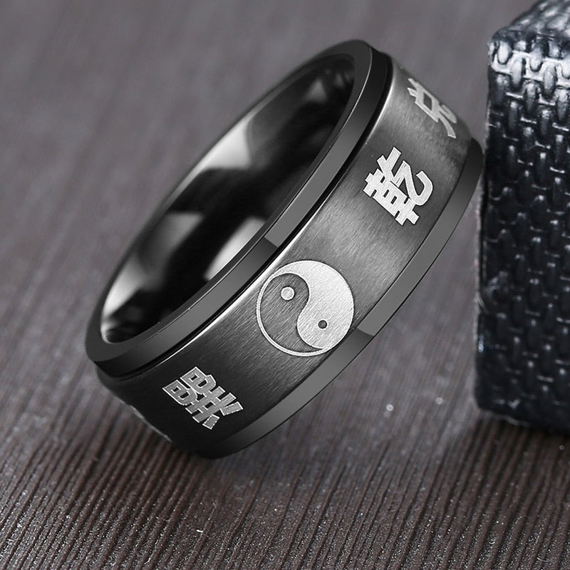 Peris Gems Yin Yang 8MM Stainless Spinner Rings for Men SHEIN Amazon Temu