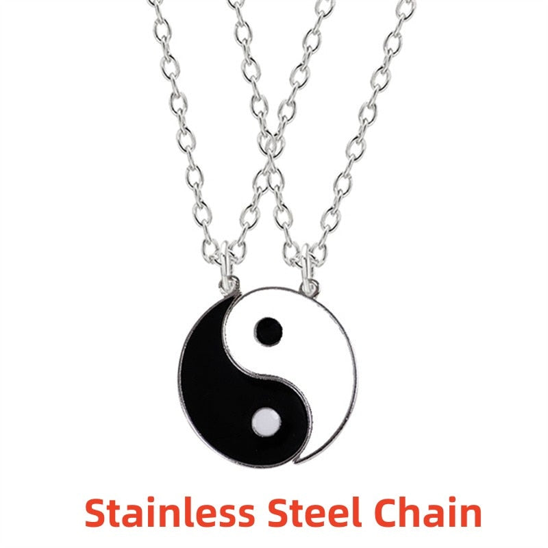 Peris Gems Yin & Yang Alloy Two Petal Necklaces - Harmony Healing Necklaces SHEIN Amazon Temu