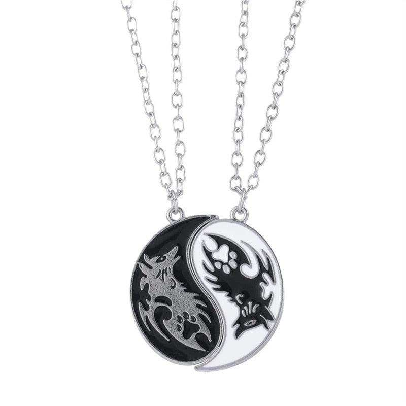 Peris Gems Yin & Yang Alloy Two Petal Necklaces - Harmony Healing Necklaces SHEIN Amazon Temu