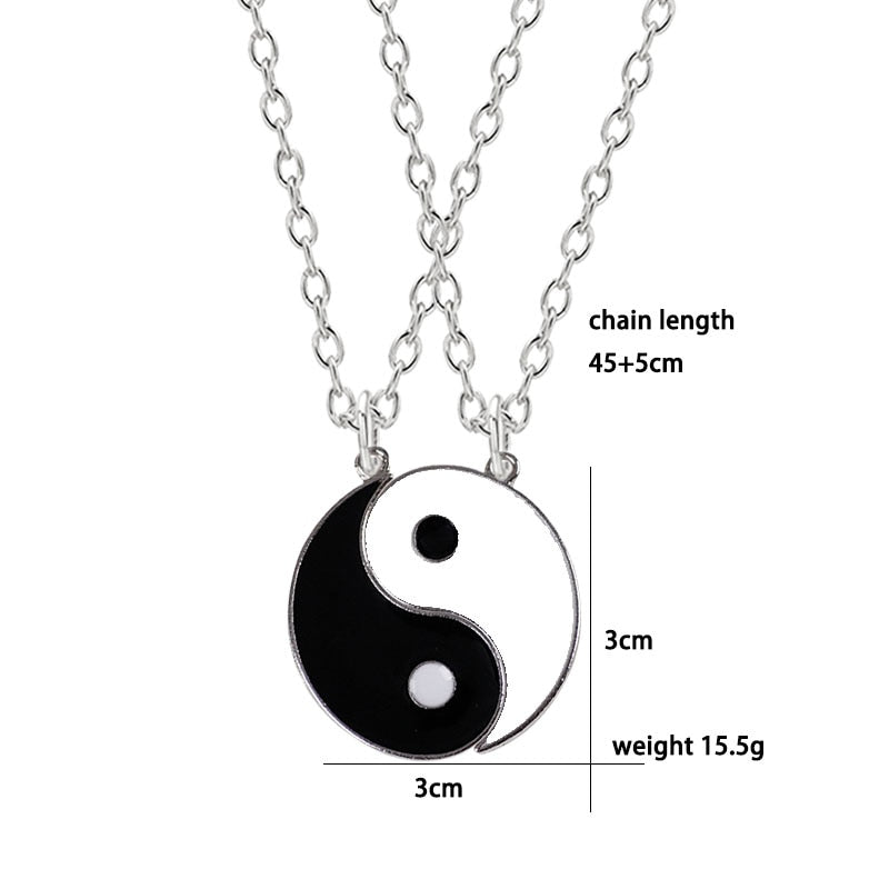 Peris Gems Yin & Yang Alloy Two Petal Necklaces - Harmony Healing Necklaces SHEIN Amazon Temu