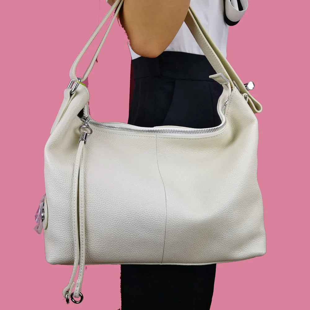 Peris Gems ZENCY Hot Stylish 100% Genuine Cow Leather Women Handbag Extendable Handle Strap Cowhide Ladies Tote Shoulder Bags Purse Satchel SHEIN Amazon Temu