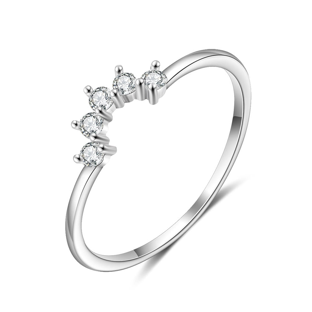 Peris Gems Zircon Ring / 6 Stackable 2pc Opal Diamond Ring for Women | Bridal Sterling Silver Ring Stackable 2pc Opal Diamond Ring for Women | Silver Ring SHEIN Amazon Temu