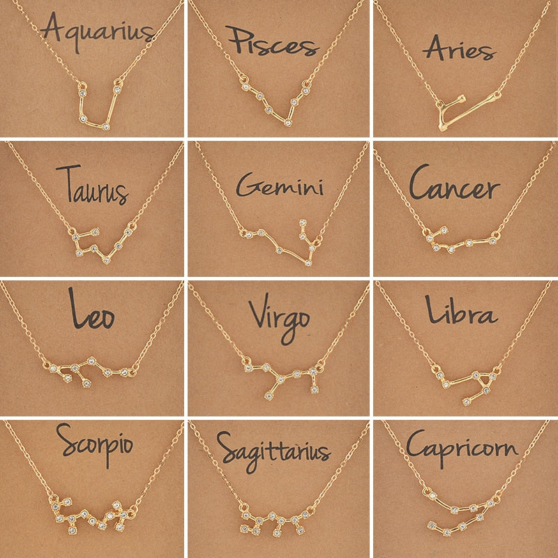 Peris Gems Zodiac Sign 12 Constellation Necklaces | Gold Diamond Astrology Necklaces for Women SHEIN Amazon Temu