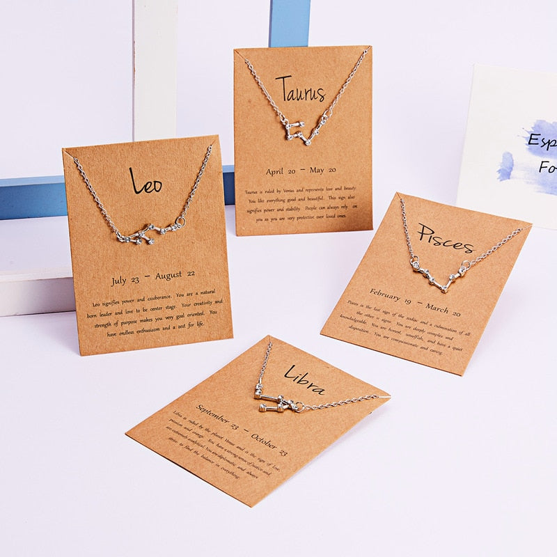 Peris Gems Zodiac Sign 12 Constellation Necklaces | Gold Diamond Astrology Necklaces for Women SHEIN Amazon Temu