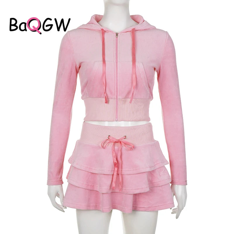 Peris Gems Sweet Korean Style Pink Zipper Hoodie and Tiered Mini Skirt Two Piece Set Women Sweet Y2K A-line Skirts Sweatshirts Suit Autumn Sweet Korean Style Pink Zipper Hoodie and Tiered Mini Skirt Two Piece Set Women Sweet Y2K A-line Skirts Sweatshirts Suit Autumn SHEIN Amazon Temu