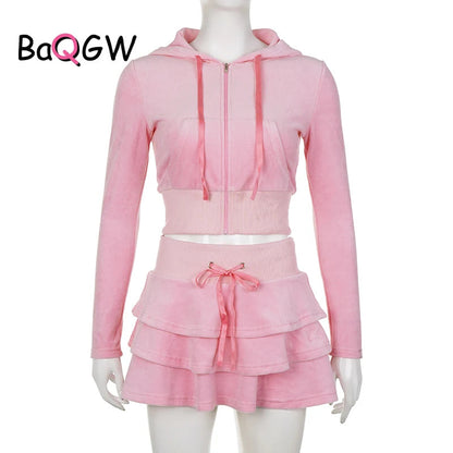 Peris Gems Sweet Korean Style Pink Zipper Hoodie and Tiered Mini Skirt Two Piece Set Women Sweet Y2K A-line Skirts Sweatshirts Suit Autumn Sweet Korean Style Pink Zipper Hoodie and Tiered Mini Skirt Two Piece Set Women Sweet Y2K A-line Skirts Sweatshirts Suit Autumn SHEIN Amazon Temu