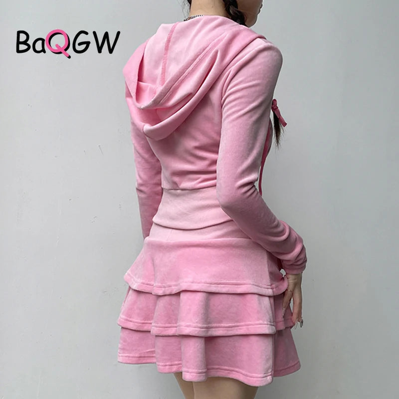 Peris Gems Sweet Korean Style Pink Zipper Hoodie and Tiered Mini Skirt Two Piece Set Women Sweet Y2K A-line Skirts Sweatshirts Suit Autumn Sweet Korean Style Pink Zipper Hoodie and Tiered Mini Skirt Two Piece Set Women Sweet Y2K A-line Skirts Sweatshirts Suit Autumn SHEIN Amazon Temu