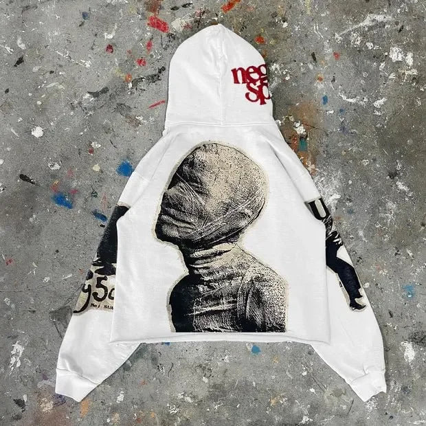 Peris Gems 1 / XXL Y2K Hoodie Trend Punk Mummy Print Oversized Hoodie Men and Women New Fashion Loose Harajuku Hip Hop Streetwear Gothic Sweatshirt SHEIN Amazon Temu