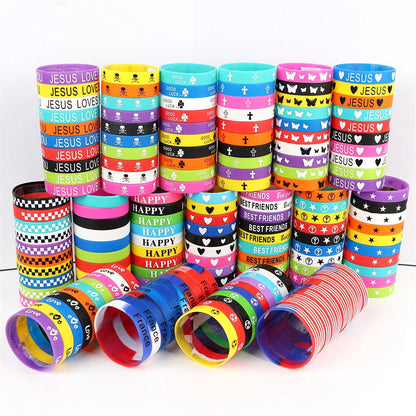 Peris Gems 10/20/30/50Pcs/Lot Fashion Simple Luminous Silicone Bracelet For Men Women Sports Love Mixed Style Jewelry Birthday Party Gifts SHEIN Amazon Temu