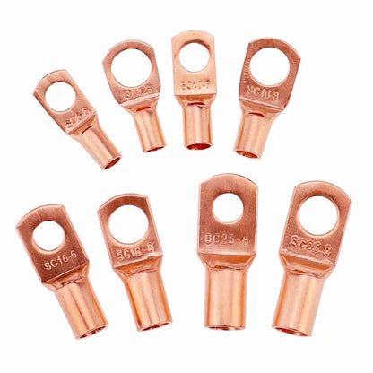 Peris Gems 10/25/50/100pcsCopper Lug Ring Wire Connectors Bare Cable Electric Crimp Terminal SC6-6 SC6-8 SC10-6 SC10-8 SC16-6 SC25-6 SC25-8 SHEIN Amazon Temu
